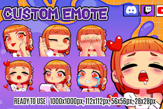 draw custom emotes for twitch,youtube, and discord any style