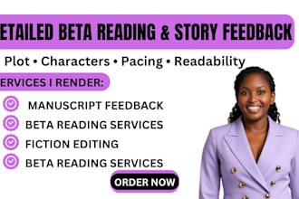 beta read and review your book, novel, story manuscript with pro feedback
