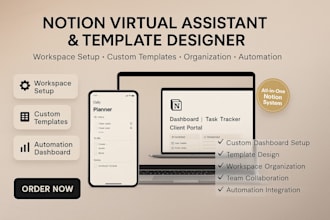 be your notion virtual assistant notion expert notion template design