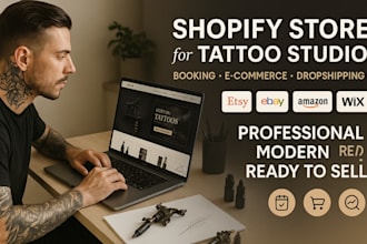 design shopify store tattoo artist studio booking website expert dropshipping