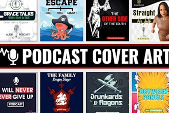create a professional podcast cover art, itune and podcast logo design