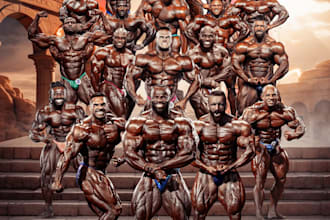 turn your bodybuilding competition photo into a cinematic poster