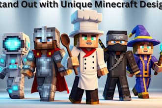 design high quality custom minecraft skins with HD 3d render and texture pack
