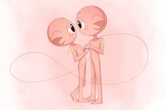 a romantic and cute couple ych of your characters