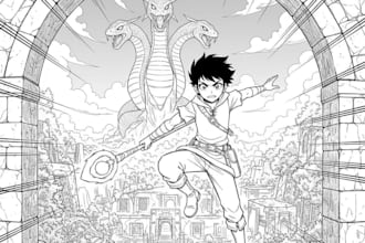 design anime comic or manga cover art for your series