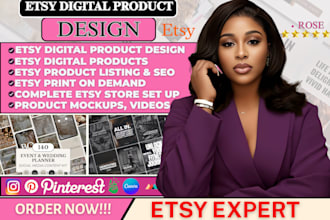 do etsy digital product, shop listing with etsy digital products design,etsy SEO
