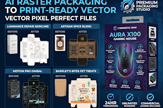 convert ai images into print ready label design or packaging box files