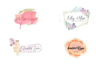 elegant watercolor logo design for boutique, lifestyle brand