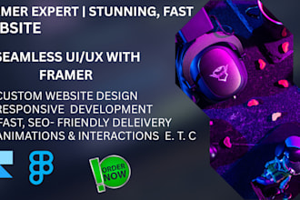 design and build a framer website, framer animation, figma to framer