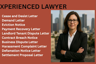 write cease and desist, demand letters, motion, petitions, lawsuits