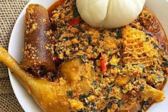 make eba with egusi soup delicacy