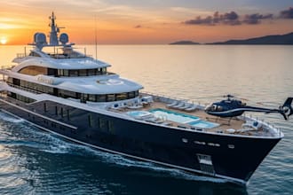 design and make realistic renderings for the luxury yacht