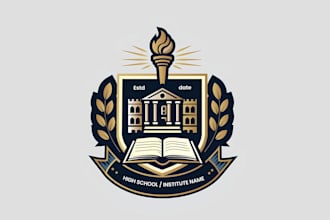 design education logo for school, college, academy, university or institute