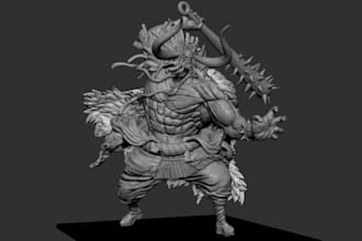 sculpt 3d creature,fantasy characters,realistic 3d statue,printable 3d model,stl