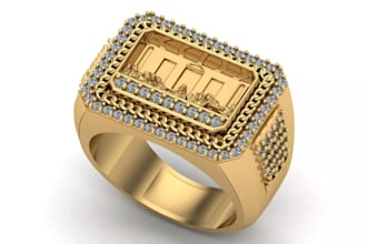 do 3d ring design, 3d jewelry design, 3d cad design, photorealistic rendering