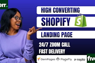 develop shopify landing page with replo, gempages, and pagefly