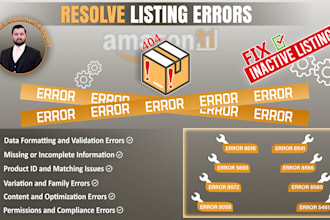 fix amazon listing errors, flat file issues, fix inactive, suppressed listings