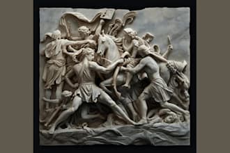 3d bas relief 3d mythological sculpture 3d medallion 3d wood carving 3d printing