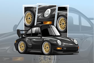 draw your car or vehicles into vector chibi style