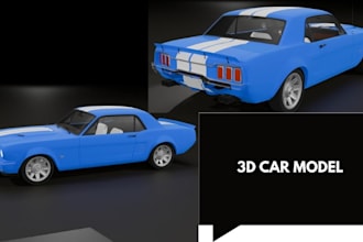 create 3d car modeling, design, and photoreal rendering for games or 3d printing