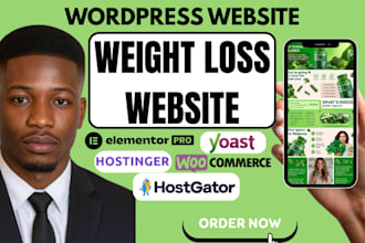 design professional weight loss website, weight loss coaching, semaglutide site