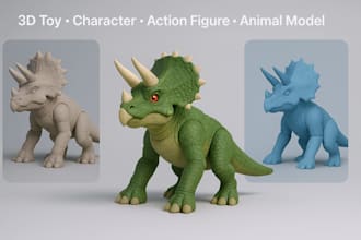 sculpt 3d character model for 3d print, anime, 3d toy, articulated action figure