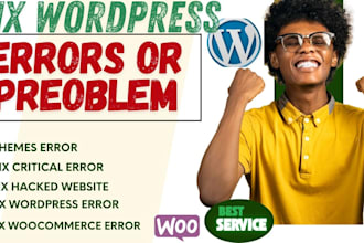 fix wordpress critical error, fatal error, and all wordpress issues fast