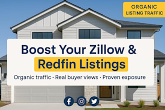 boost zillow, redfin and airbnb listings to get more organic traffic and views
