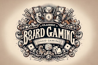 design creative classic board gaming logo in very short time
