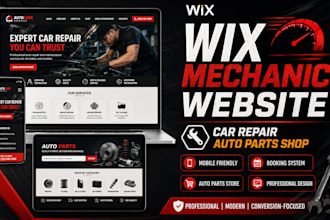 build wix mechanic website car repair and auto parts shop website