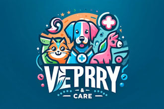 custom mascot animal pet dog cat horse veterinary and pet care logo for brands