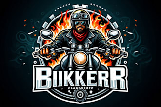 design eye catchy police biker mascot logo with express delivery