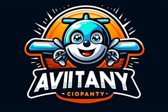 design a professional aviation mascot logo for your brand or team