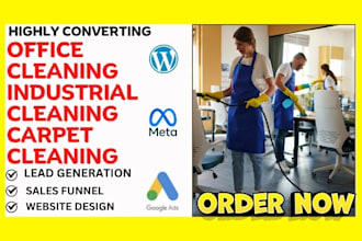 generate office cleaning industrial carpet cleaning leads and build website