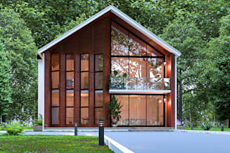 design 3d barnhouse, landscape, garden, pergola, patio, pool, fence, greenhouse