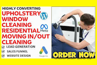 generate upholstery cleaning window resident cleaning leads and build website