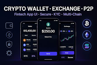 develop crypto wallet app crypto exchange app app ui fintech app p2p payment app