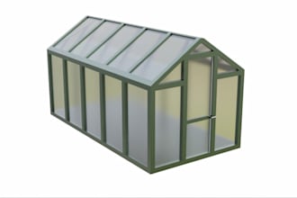 create 3d greenhouse, barnhouse, farmhouse plan, rendering and permit drawing