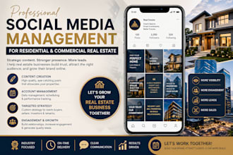 manage social media marketing for residential and commercial real estate