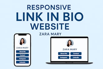 design a responsive link in bio website or digital card