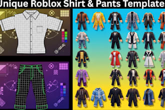 make roblox clothing, stylish avatar outfits, ugc designs as your roblox artist