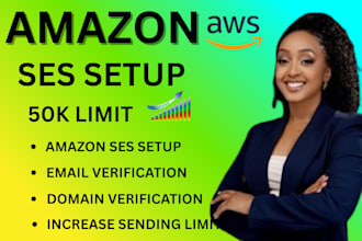 amazon ses setup email verification dns configuration sending limit increase