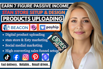 setup and design stan store for digital products, stan store marketing, payhip