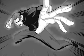 ilustracion digital estilo manga HD