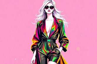 draw a digital fashion illustration