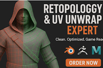be your 3d retopology and uv unwrap consultant