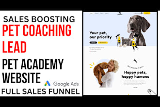 generate dog training pet obedience animal coaching pet academy leads build web