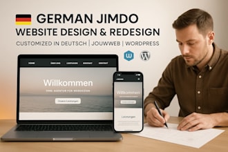 customize german jimdo website design, redesign deutsch jouwweb wordpress