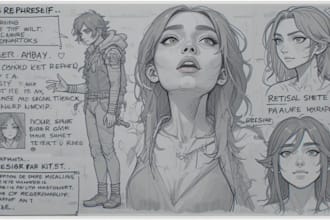 draw character sheet or reference sheet for your character
