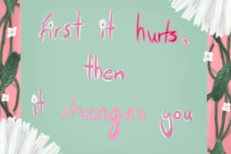 do a quote with flowers around it